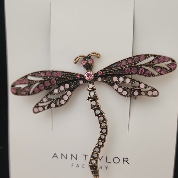 Ann Taylor Pink and Black Dragonfly Pin - Picture 3 of 3